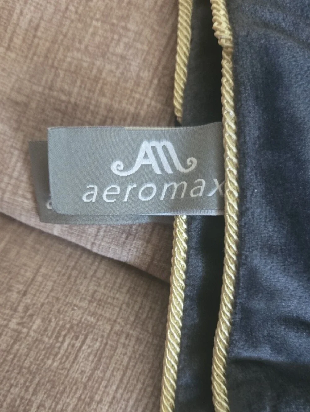 Decorative Pillow Covers in Gray Velvet with Gold Trim